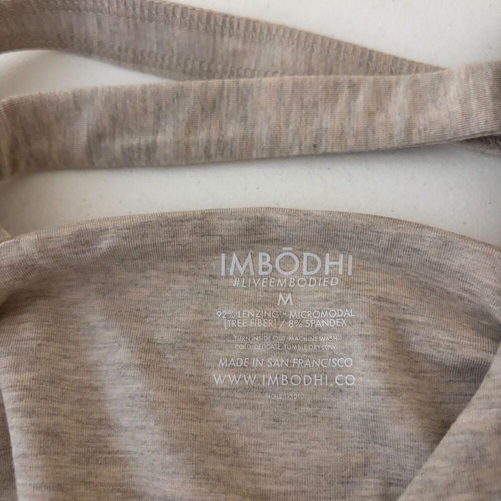Imbodhi Romper Women's Medium Lined Athletic Beige Strappy Oatmeal Yoga - Picture 6 of 8